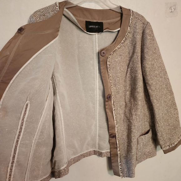 LAFAYETTE 148 New York Tweed Snap Front Blazer Pit To Pit 21" - Picture 6 of 10